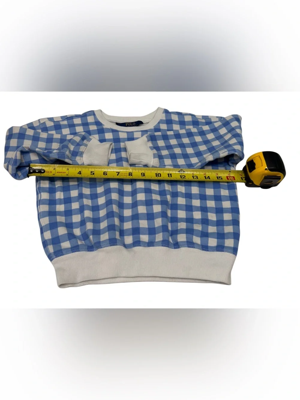 Polo Ralph Lauren‎ Girl Sweater Checkered Blue Embroidered Logo Size 6